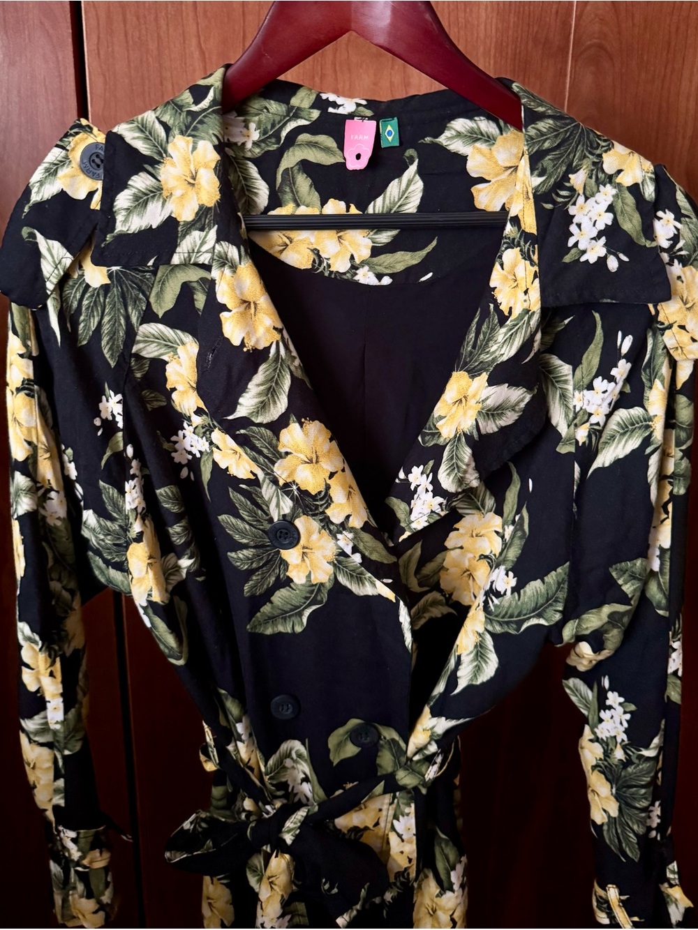 Excellent Condition FARM RIO Double-Breasted Belted dress Size Large